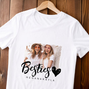 Modern Grunge Heart Bästa Vänner BFF Foto T Shirt