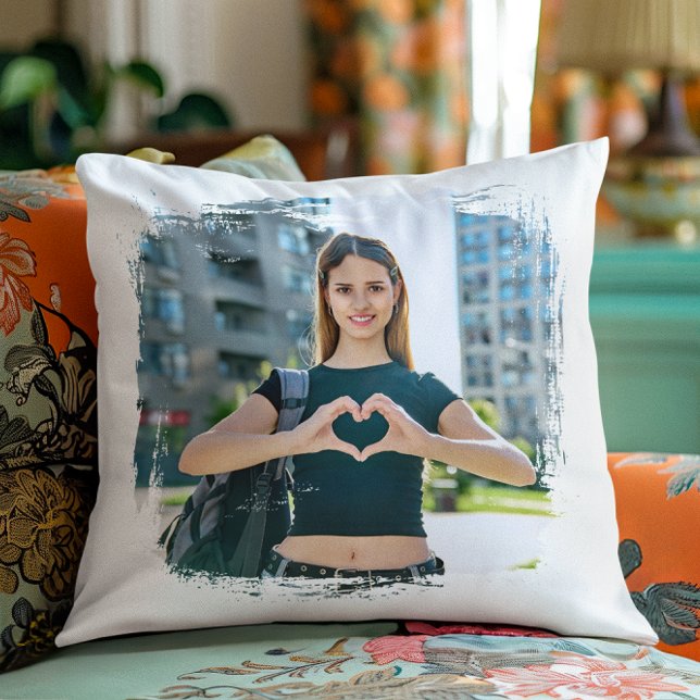 Modern Grunge Kant Foto Kudde (Create Your Own Photo Pillow)