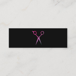 Modern Grunge Magenta Rosa Scissors Mini Visitkort