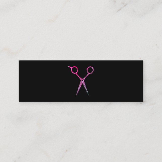 Modern Grunge Magenta Rosa Scissors Mini Visitkort (Framsida)