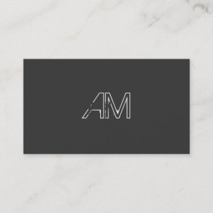 Modern Grunge Monogram om koldioxidsvart Visitkort