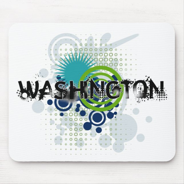 Modern Grungehalvton Washington Mousepad Musmatta (Framsidan)