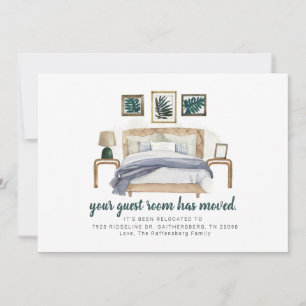 Modern Guest Room Vi har flyttat Boho Flytta Meddelande