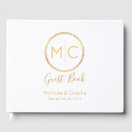 Modern Guestbook Bröllop Monogram för utandning i  Gästböcker