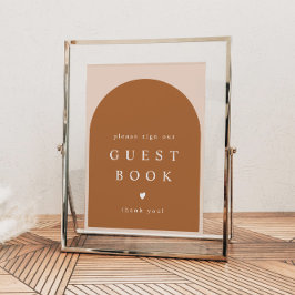 Modern Guestbook-tecken för MIA-ankrad bränd Orang Poster