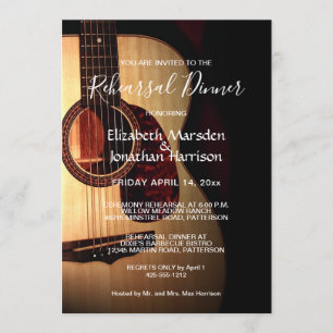 Modern Guitar Musical Event Rehearsal Middag Inbjudningar