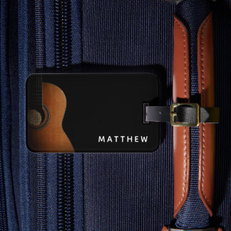 Modern Guitar Musician Black and White Photo Bagagebricka