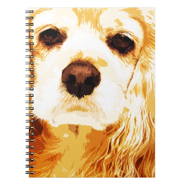 modern gul amerikancockerspanielspaniel anteckningsbok (Framsidan)