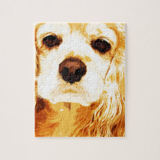 modern gul amerikancockerspanielspaniel pussel