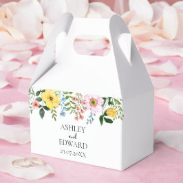 Modern Gul Blå Rosa Vår Blommig Bröllop Presentaskar