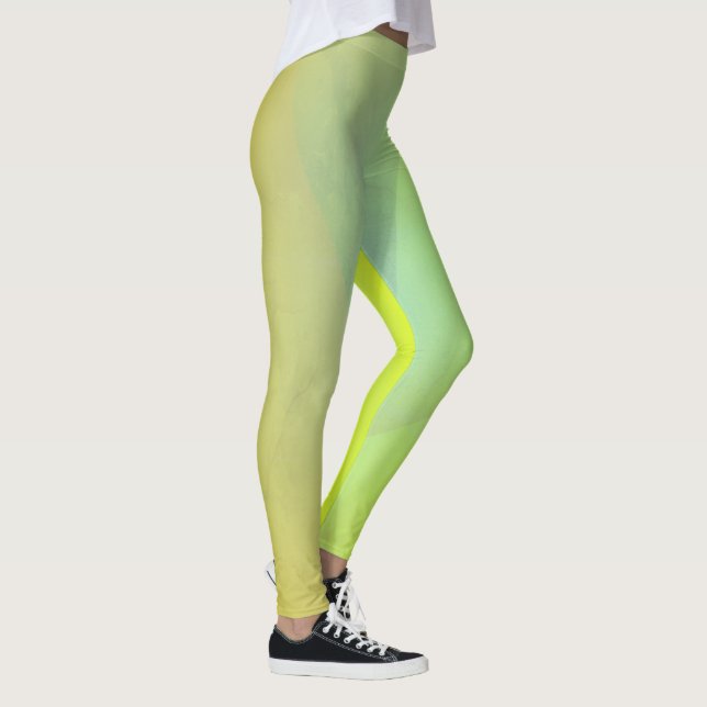 Modern gul geometrisk gradient leggings (Höger)