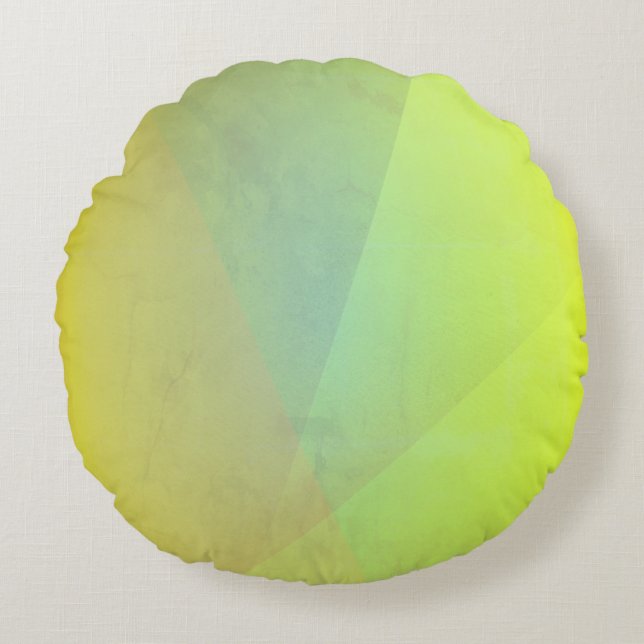 Modern gul geometrisk gradient rund kudde (Framsidan)