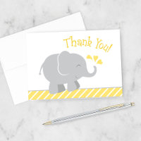 Modern Gul Grå Elefant Bebis Shower