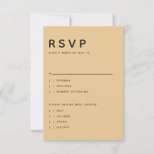 Modern Gul Guld Redaktionell Versaler RSVP