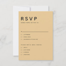 Modern Gul Guld Redaktionell Versaler RSVP OSA Kort