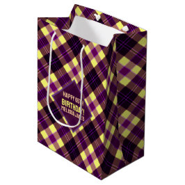 Modern Gul Lila Brun Tartan Rutig Anpassad