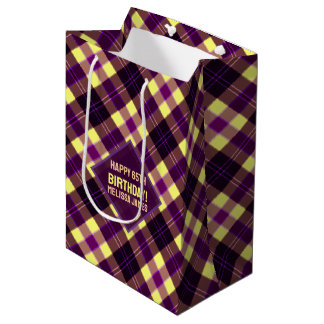 Modern Gul Lila Brun Tartan Rutig Anpassad