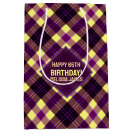 Modern Gul Lila Brun Tartan Rutig Anpassad