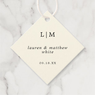 Modern Gul Monogram Elegant Bröllop Gåvor Etiketter