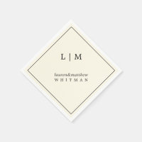 Modern Gul Monogram Elegant Bröllop