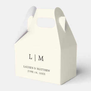 Modern Gul Monogram Elegant Bröllop Presentaskar