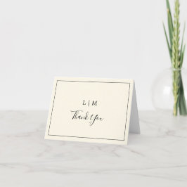 Modern Gul Monogram Elegant Bröllop Tack Kort