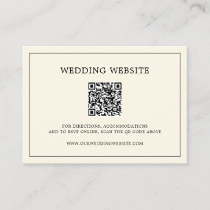 Modern Gul Monogram QR-kod Bröllop Tilläggskort