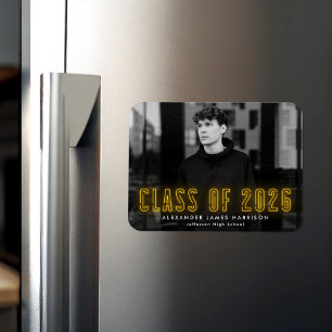 Modern gul neon-examen 2026 Foto Examen Magnet