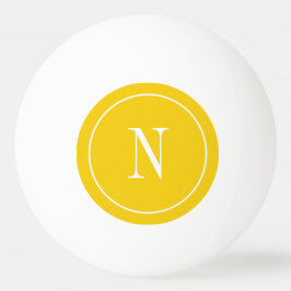 Modern gul och vit monogram pingisboll