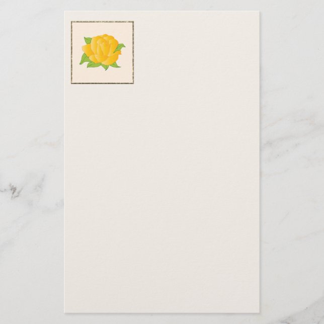 Modern Gul ros Stationery Brevpapper (Framsida)