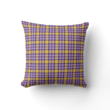 Modern Gul Senap Och Lavendel Lila Rutig Tyg