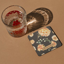 Modern Gula blommor & Kraft Personlig Gift Underlägg Papper Kvadrat