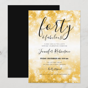 Modern Guld 40-årsjubileum och Fabulous 40-årsjubi Inbjudningar