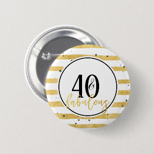 Modern Guld 40 & Fabulous Birthday Confetti-knapp Knapp