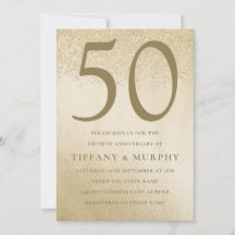 Modern guld 50-års bröllopsdag