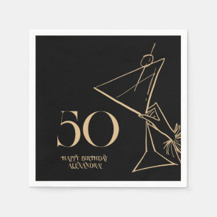 Modern Guld 50:e födelsedag Napkins Pappersservett