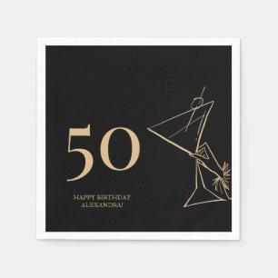Modern Guld 50:e födelsedagstidningen Cocktail Nap Pappersservett