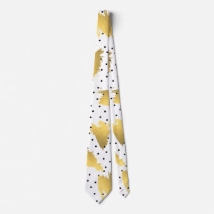 Modern guld abstrakt borste polka dots mönster slips
