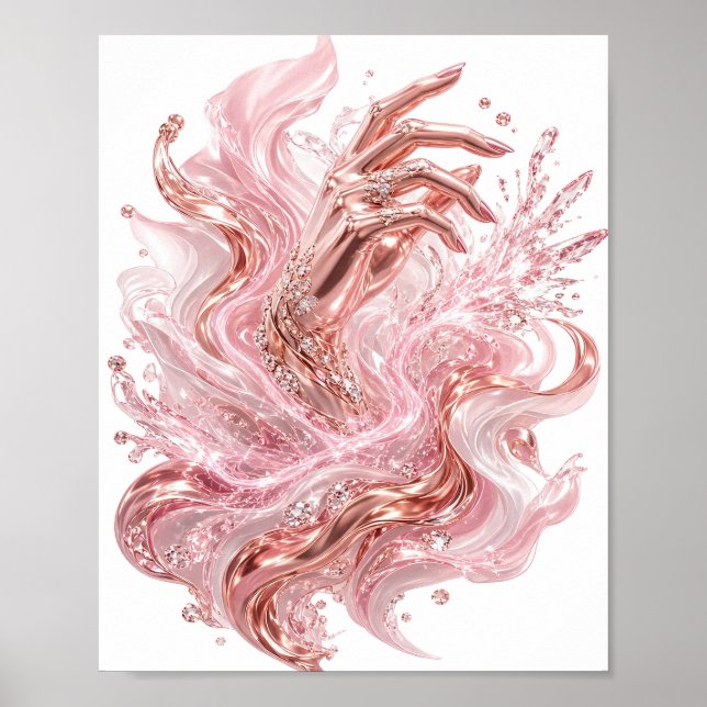 Modern Guld ABSTRAKT KONST Grafisk Design Poster (Framsidan)