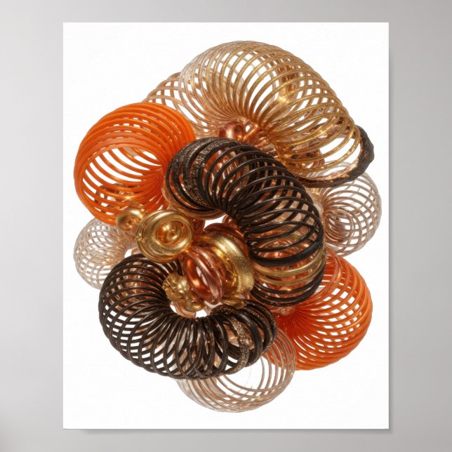 Modern Guld ABSTRAKT KONST Konsttryck Poster (Framsidan)