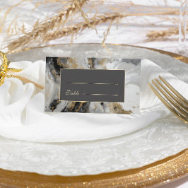 Modern Guld Antracite Artistic Watercolor Bröllop Placeringskort