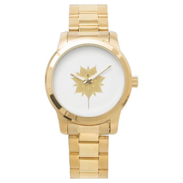 Modern Guld Art Flower Helgdag Gift Armbandsur (Framsida)