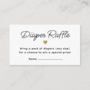 Modern Guld Baby Shower Diaper Raffle Biljett Tilläggskort