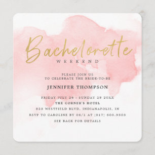 Modern Guld Bachelorette Helg Inbjudningar