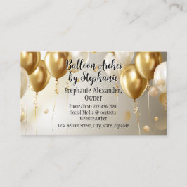 Modern Guld Balloon Arch Artist Party Planner Visitkort
