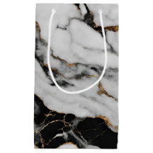 Modern Guld Black and White Marble