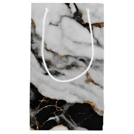 Modern Guld Black and White Marble
