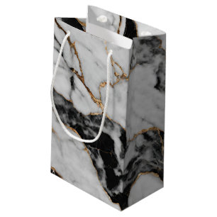 Modern Guld Black and White Marble