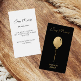 Modern Guld Black Balloon Artist | Händelseplaneri Visitkort