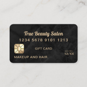 Modern Guld Black Marble Stone Kredit-presentkort Visitkort